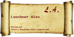Leschner Alex névjegykártya